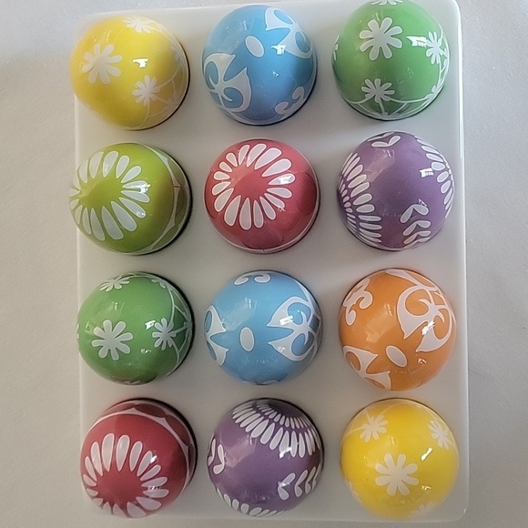 12 Ceramic Colorful Decrotive‎ Lightweight Eggs Easter - Picture 2 of 12